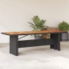 Mesa de jardín superficie madera acacia ratán negro 240x90x75cm