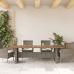 Mesa de jardín superficie madera acacia ratán gris 240x90x75 cm