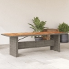 Mesa de jardín superficie madera acacia ratán gris 240x90x75 cm