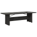 Mesa de jardín superficie de vidrio ratán PE negro 240x90x75 cm