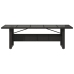 Mesa de jardín superficie de vidrio ratán PE negro 240x90x75 cm