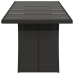 Mesa de jardín superficie de vidrio ratán PE negro 240x90x75 cm