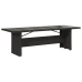 Mesa de jardín superficie de vidrio ratán PE negro 240x90x75 cm