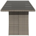 Mesa de jardín superficie de vidrio ratán PE gris 240x90x75 cm