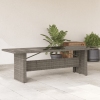 Mesa de jardín superficie de vidrio ratán PE gris 240x90x75 cm