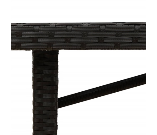 Mesa de jardín superficie madera acacia ratán negro 190x80x75cm