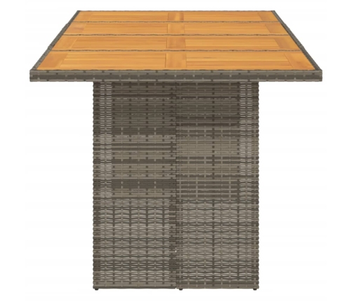 Mesa de jardín superficie madera acacia ratán gris 190x80x75cm