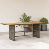 Mesa de jardín superficie madera acacia ratán gris 190x80x75cm