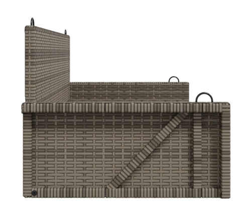 Banco columpio de ratán sintético gris 119x56x48 cm