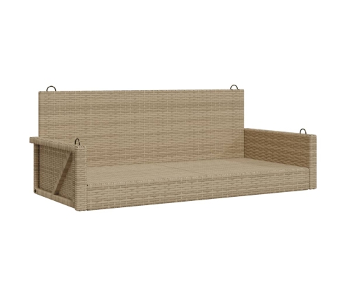 Banco columpio de ratán sintético beige 119x56x48 cm