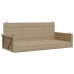 Banco columpio de ratán sintético beige 119x56x48 cm