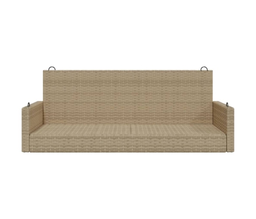 Banco columpio de ratán sintético beige 119x56x48 cm