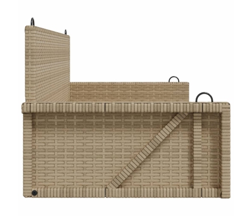 Banco columpio de ratán sintético beige 119x56x48 cm