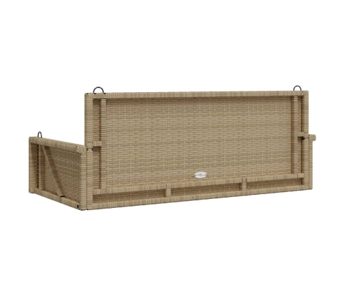 Banco columpio de ratán sintético beige 119x56x48 cm