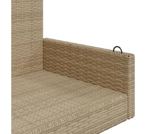 Banco columpio de ratán sintético beige 119x56x48 cm