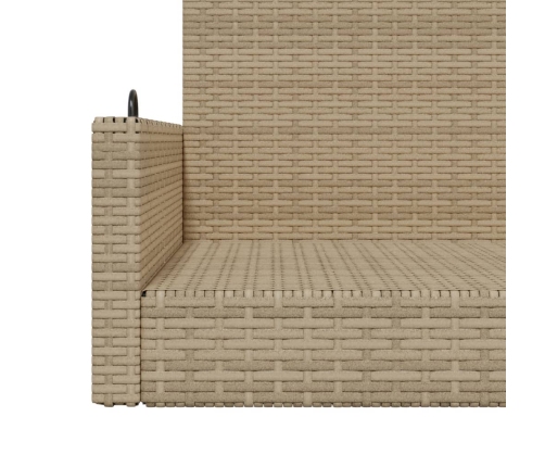 Banco columpio de ratán sintético beige 119x56x48 cm