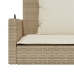 Banco columpio con cojines ratán sintético beige 119x56x48 cm