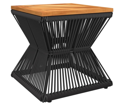 vidaXL Mesa de centro base de alambre madera acacia negro 38x38x38 cm