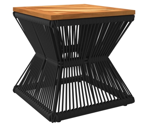 vidaXL Mesa de centro base de alambre madera acacia negro 38x38x38 cm