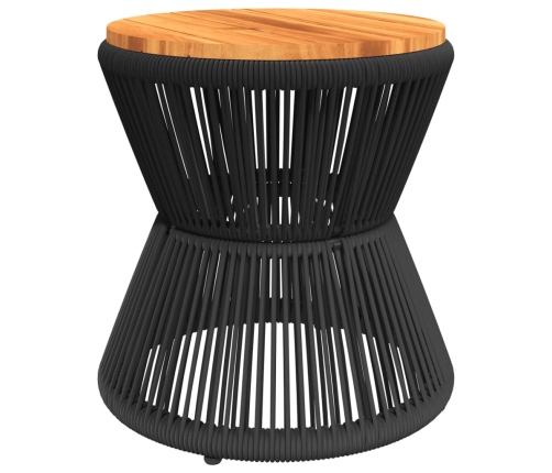 Mesa de centro base de alambre madera acacia negro Ø 45x44 cm