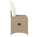 Silla de jardín reclinable con cojines ratán sintético beige