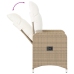 Silla de jardín reclinable con cojines ratán sintético beige