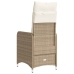 Sillones reclinables de jardín con cojines beige 2 uds ratán PE