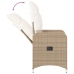 Sillones reclinables de jardín con cojines beige 2 uds ratán PE