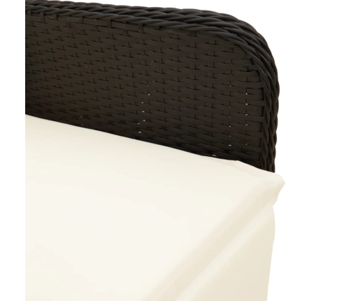 vidaXL Sillón reclinable de jardín con cojines ratán sintético negro