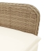 Silla de jardín reclinable con cojines ratán sintético beige