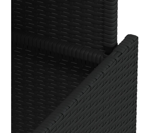 vidaXL Mesa de jardín superficie de vidrio ratán PE negro 100x55x73 cm