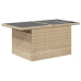 Mesa de jardín superficie de vidrio ratán PE beige 100x55x73 cm