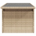 Mesa de jardín superficie de vidrio ratán PE beige 100x55x73 cm