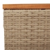 Mesa de jardín ratán sintético madera acacia beige 55x55x37 cm