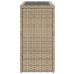 Mesa auxiliar jardín tapa vidrio ratán PE beige 58x27,5x55 cm