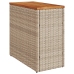 Mesa auxiliar jardín tapa madera ratán PE beige 58x27,5x55 cm