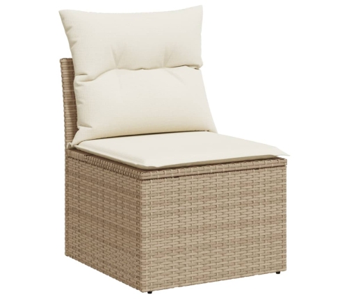 Silla de jardín sin reposabrazos con cojines ratán PE beige