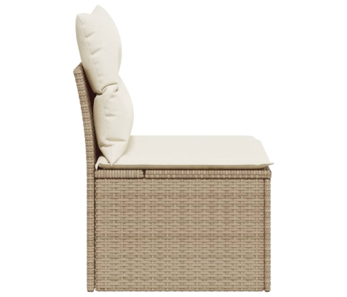 Silla de jardín sin reposabrazos con cojines ratán PE beige