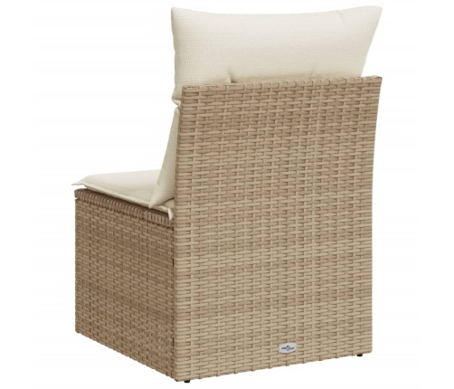 Silla de jardín sin reposabrazos con cojines ratán PE beige