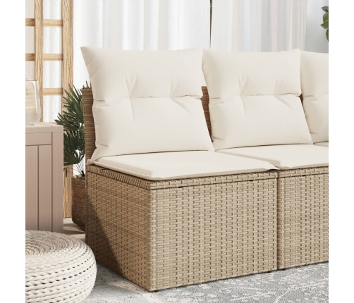 Silla de jardín sin reposabrazos con cojines ratán PE beige