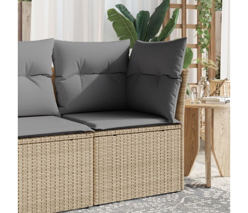 Silla de jardín sin reposabrazos con cojines ratán PE beige