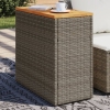 Mesa auxiliar jardín tapa madera ratán PE gris 58x27,5x55 cm