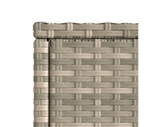 Mesa auxiliar jardín tapa vidrio ratán gris claro 58x27,5x55 cm