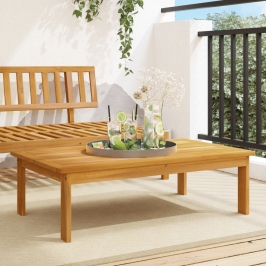 Mesa de jardín madera maciza de acacia 100x60x30 cm