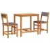Juego de balcón con cojines 3 piezas madera maciza de acacia