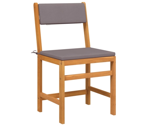 Juego de balcón con cojines 3 piezas madera maciza de acacia