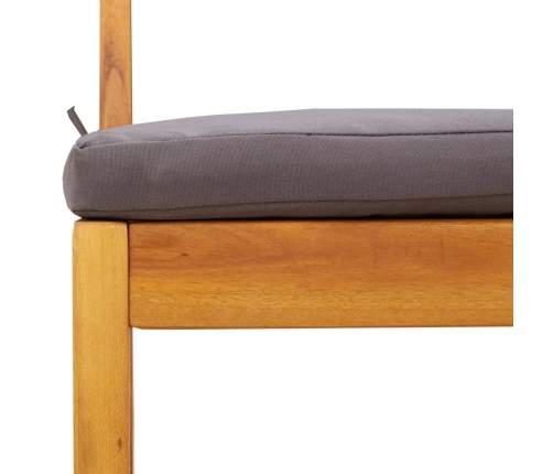 Juego de balcón con cojines 3 piezas madera maciza de acacia