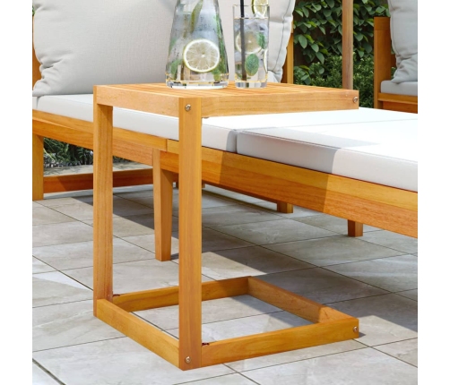 Mesa en forma de C madera maciza de acacia 42x40x50 cm