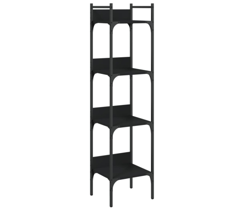 vidaXL Librería de 4 estantes madera ingeniería negro 35x30x138,5 cm