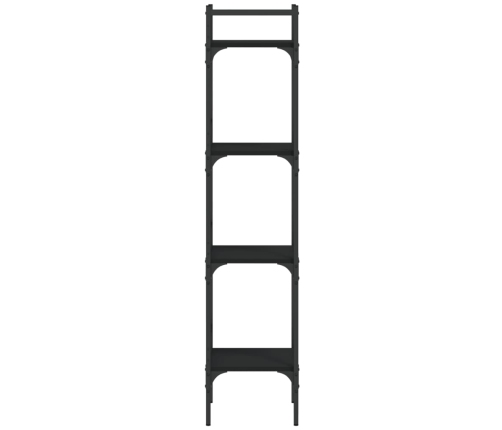 vidaXL Librería de 4 estantes madera ingeniería negro 35x30x138,5 cm